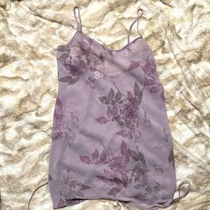 Calvin Klein Sheer Purple/Mauve Floral Chemise Nightie Slip
